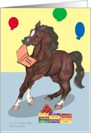 For Teacher Birthday Horse with book & balloons