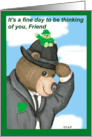 Fedora Bear St. Patrick's Day Greeting Card
